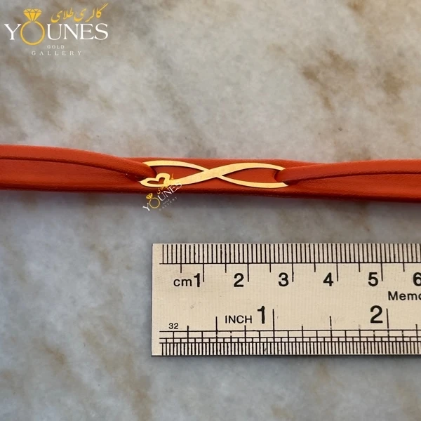 دستبند طلا زنانه چرم بینهایت L116